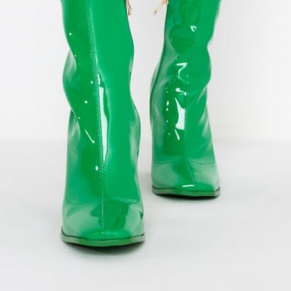 AZALEA WANG DO YOUR THANG CHUNKY HEEL BOOTIE IN GREEN ( BRAND NEW !!!!!!!!!!!!!! - Picture 5 of 7